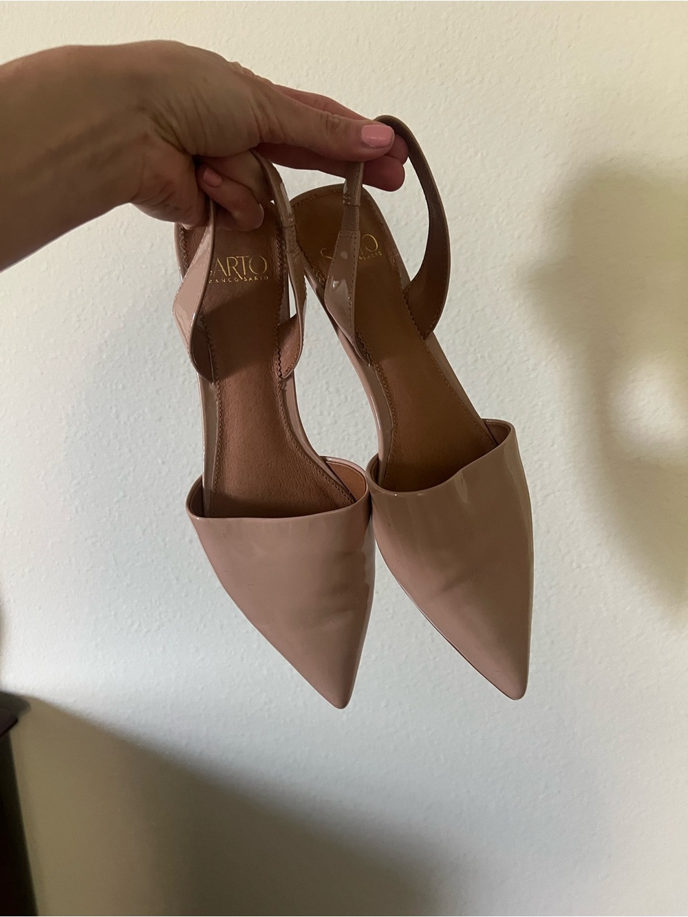 Franco Sarto Nude Blush Pointed Slingback Flats